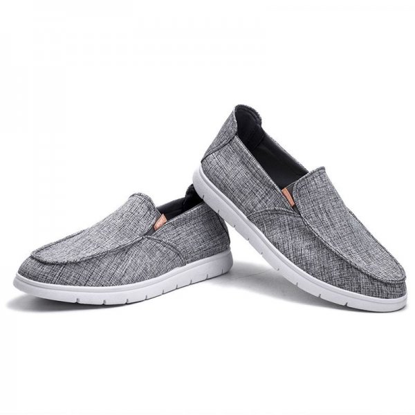 Shoes men's breathable linen men's casual one-touch low-top lazy flat shallow mouth canvas shoes