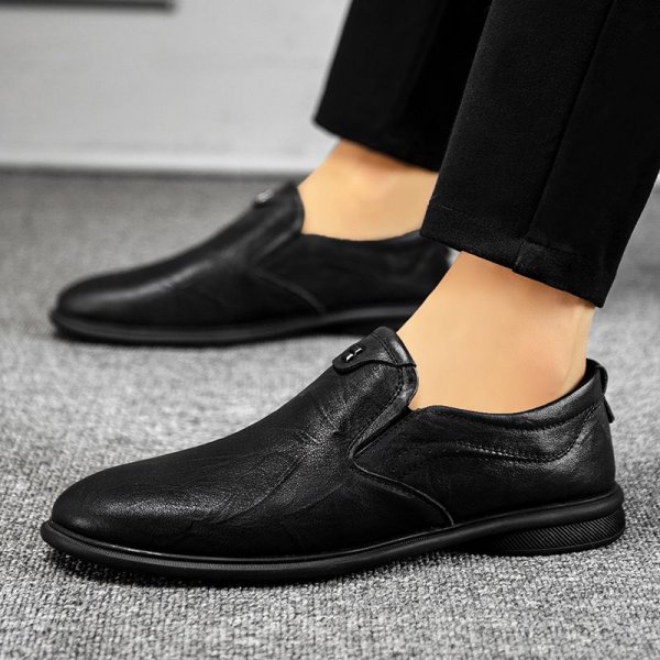 Business Leather Shoes Fashion Simple Comfortable One Stirrup Casual Shoes Men's Shoes Wholesale