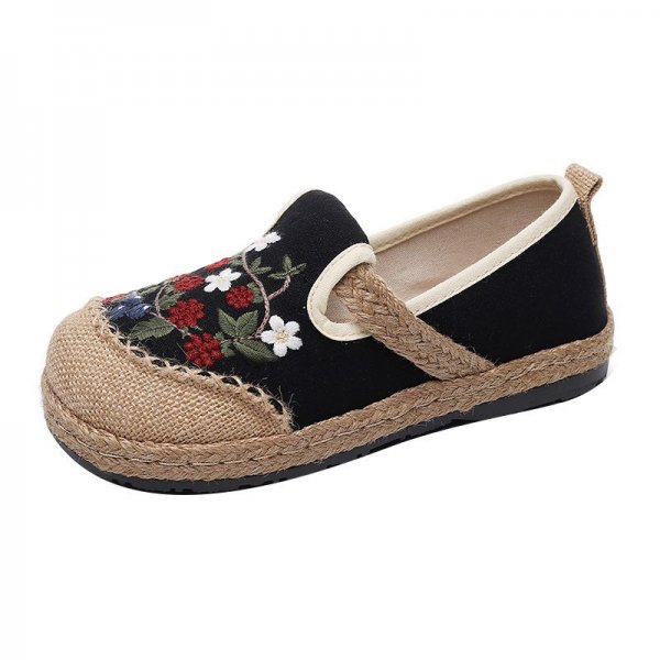 Embroidered Shoes Shallow Mouth Low Cloth Shoes