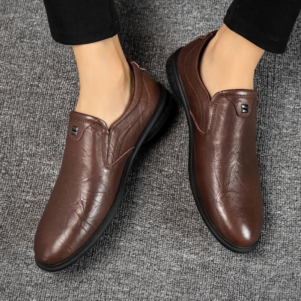 Business Leather Shoes Fashion Simple Comfortable One Stirrup Casual Shoes Men's Shoes Wholesale