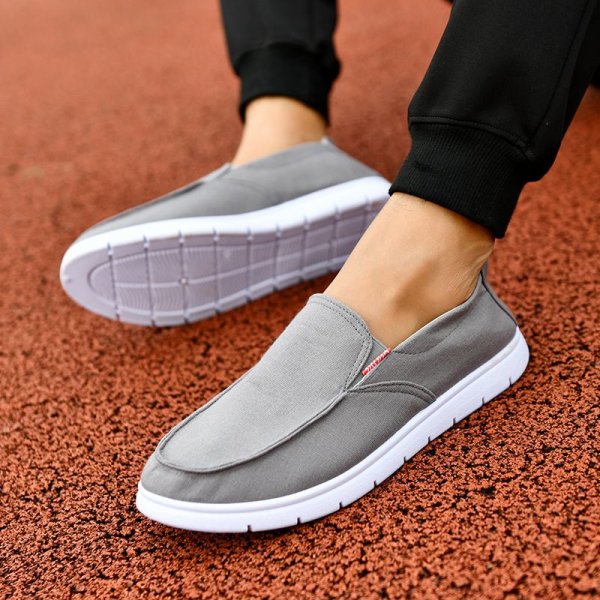 Shoes men's breathable linen men's casual one-touch low-top lazy flat shallow mouth canvas shoes