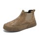 Workwear high-top casual leather shoes British style pure black leather boots a stirrup sports tide shoes men